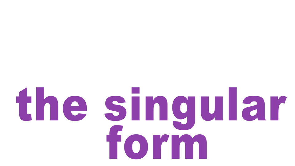 the singular form